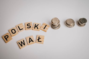 Tahta bloklardan yapılmış Polonya ve Polonya kelimeleri