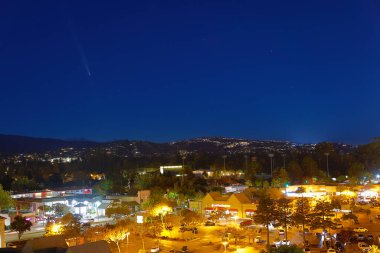 Comet Tsuchinshan-ATLAS seen in the California sky right after dusk taken on October 14, 2024 clipart