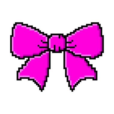 Pixel art ribbon design vector
