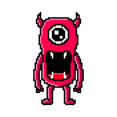 Pixel art angry illustration monster design kawaii