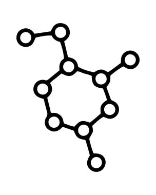 Kimya moleküler formülü ve karalama stilinde bileşik doğrusal vektör simgesi, el çizimi