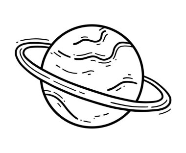 Çizgi film tarzında halka vektör simgesi olan gezegen