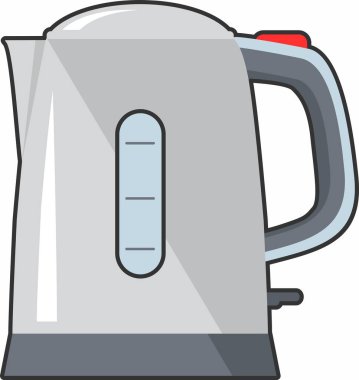 Düz stil simgesinde elektrikli su ısıtıcısı.