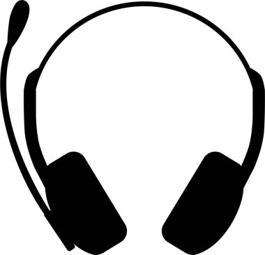 Mikrofon Simgesi olan kulaklıklar düz stil.