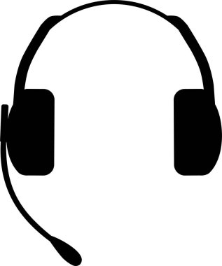 Mikrofon Simgesi olan kulaklıklar düz stil.