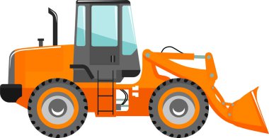 Düz Biçimli Tekerlek Yükleyici Simgesi.