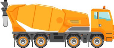 Beton Karıştırıcı Kamyon Simgesi Düz Biçiminde.