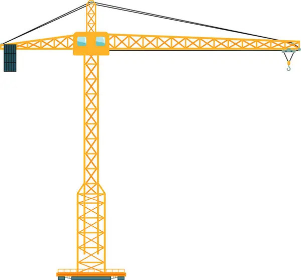 Construction Tower Crane Icon Flat Style — Stock Vector