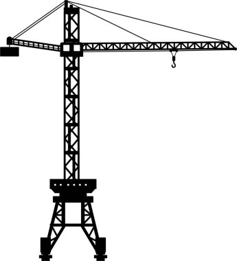 İnşaat Kulesi 'nin Silueti Düz Biçimli Turna Simgesi.