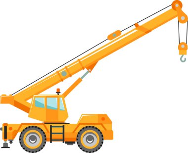 Düz Biçimli Mobil Crane Simgesi.