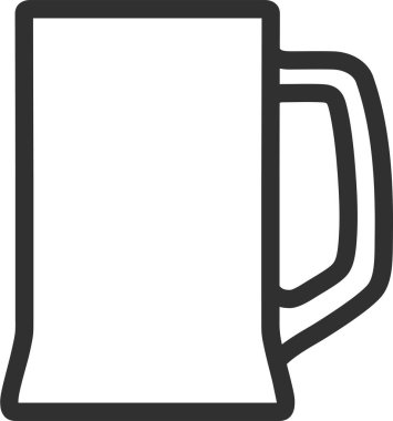 Bira Bardağı Taslak Simgesi. Vektör.