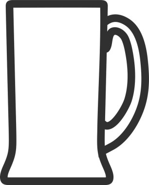 Bira Bardağı Taslak Simgesi. Vektör.