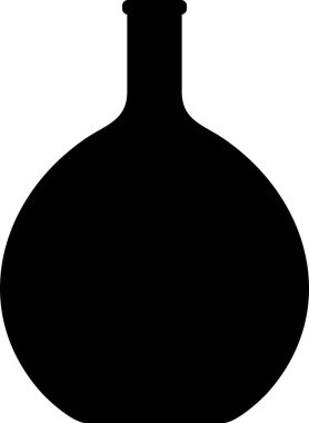 Alkol Cam Şişe Simgesi Silueti.