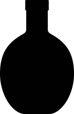 Alkol Cam Şişe Simgesi Silueti.