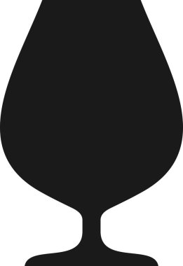 Şarap Camı Simgesinin Silueti.