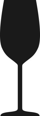 Şarap Camı Simgesinin Silueti.