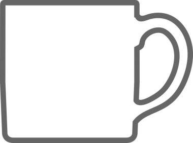 Çay fincanı taslak simgesi. Vektör