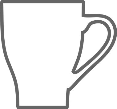 Çay fincanı taslak simgesi. Vektör