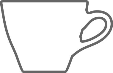 Çay fincanı taslak simgesi. Vektör