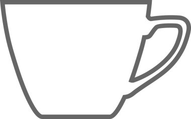 Çay fincanı taslak simgesi. Vektör