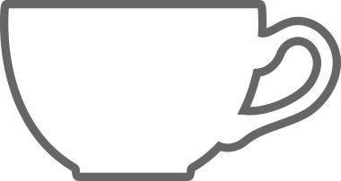 Çay fincanı taslak simgesi. Vektör