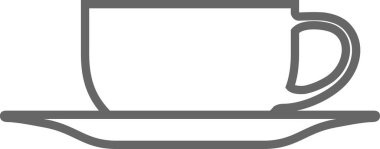 Çay fincanı taslak simgesi. Vektör