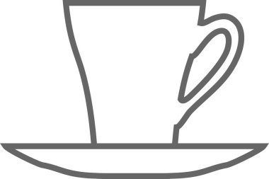 Çay fincanı taslak simgesi. Vektör