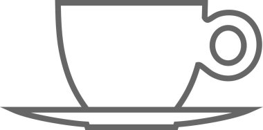 Çay fincanı taslak simgesi. Vektör