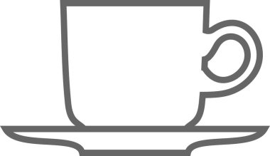 Çay fincanı taslak simgesi. Vektör