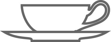 Çay fincanı taslak simgesi. Vektör