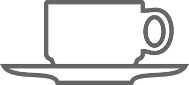 Çay fincanı taslak simgesi. Vektör