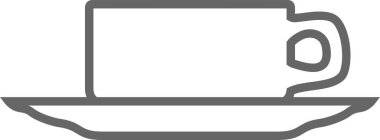 Çay fincanı taslak simgesi. Vektör