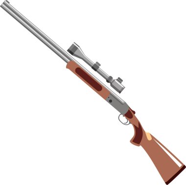 Düz Görünürde Optik Görüş Simgesi olan Avlanma Tüfeği.