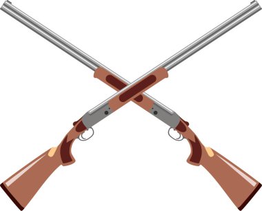 Çapraz Av Tüfekleri Düz Biçimli Ayıklanmış Simge.