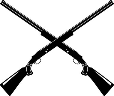Çapraz Av Tüfekleri Düz Biçimli Ayıklanmış Simge.