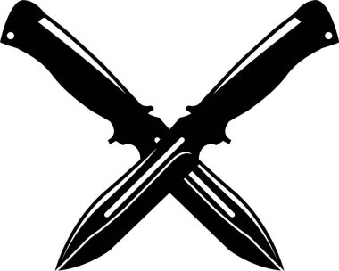 Çapraz Av Bıçağı Yalıtılmış Simge Biçimi.