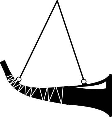 Geleneksel Avlanma Borazanı Düz Biçimli Ayrı Simge.