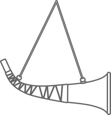 Geleneksel Avlanma Borusu İzole Taslak Simgesi Düz Biçimli.