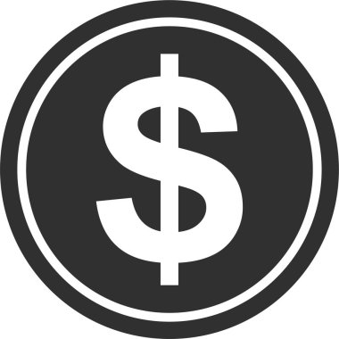 Dolar işareti simgesi düz stil.