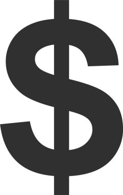 Dolar işareti simgesi düz stil.