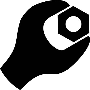 İngiliz anahtarı ve Fındık Simgesi Düz Biçiminde.