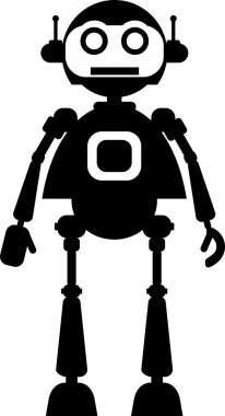 Düz Tarzlı Robot Simgesi. Çocuk Oyuncağı