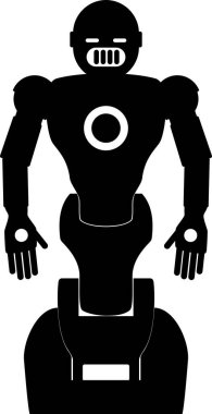 Düz Tarzlı Robot Simgesi. Çocuk Oyuncağı