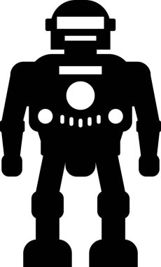 Düz Tarzlı Robot Simgesi. Çocuk Oyuncağı