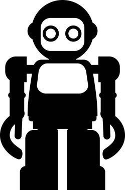 Düz Tarzlı Robot Simgesi. Çocuk Oyuncağı