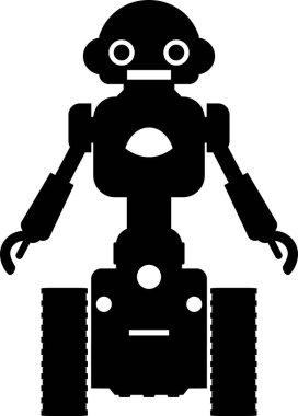 Düz Tarzlı Robot Simgesi. Çocuk Oyuncağı