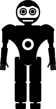 Düz Tarzlı Robot Simgesi. Çocuk Oyuncağı