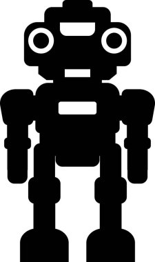 Düz Tarzlı Robot Simgesi. Çocuk Oyuncağı