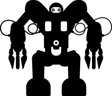 Düz Tarzlı Robot Simgesi. Çocuk Oyuncağı