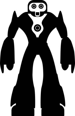 Düz Tarzlı Robot Simgesi. Çocuk Oyuncağı